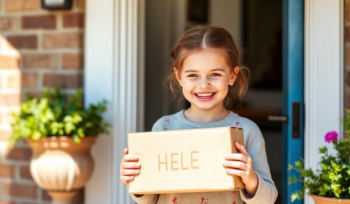 Girl receiving a package